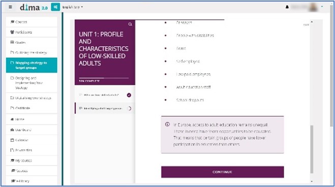 DIMA 2.0 E-learning Platform